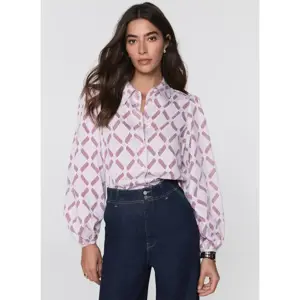 Mint Velvet Red Diamond Striped Jacquard Shirt